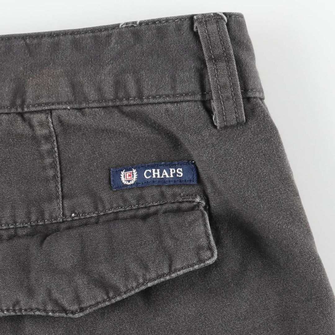 CHAPS Cargo Shorts, Half Pants with Cargo Pockets, Men's Size W34 (approx.) cotton Charcoal Vintage Second Hand