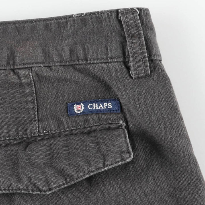 CHAPS Cargo Shorts, Half Pants with Cargo Pockets, Men's Size W34 (approx.) cotton Charcoal Vintage Second Hand