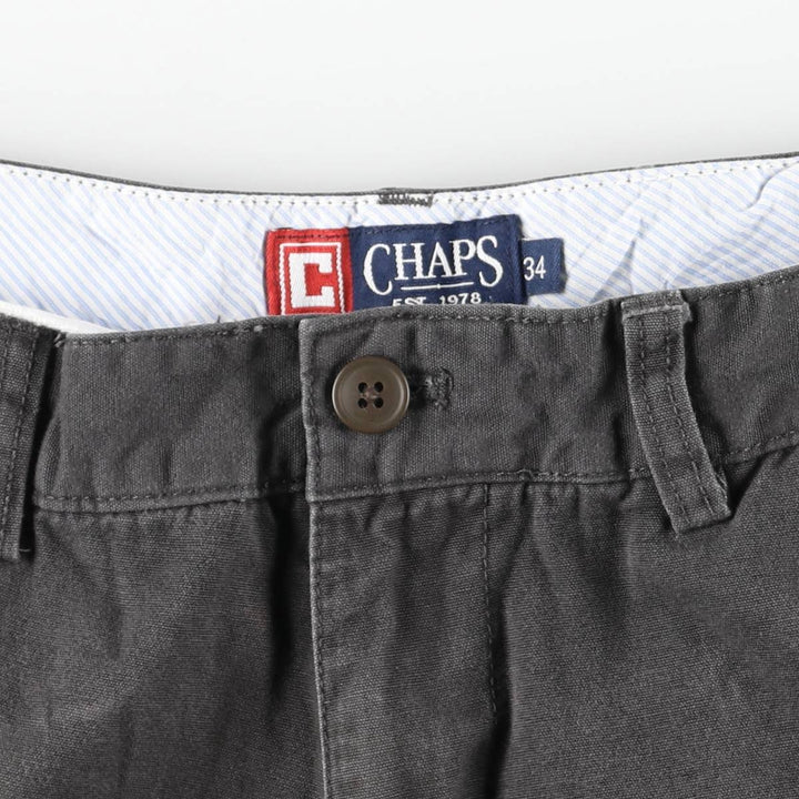 CHAPS Cargo Shorts, Half Pants with Cargo Pockets, Men's Size W34 (approx.) cotton Charcoal Vintage Second Hand