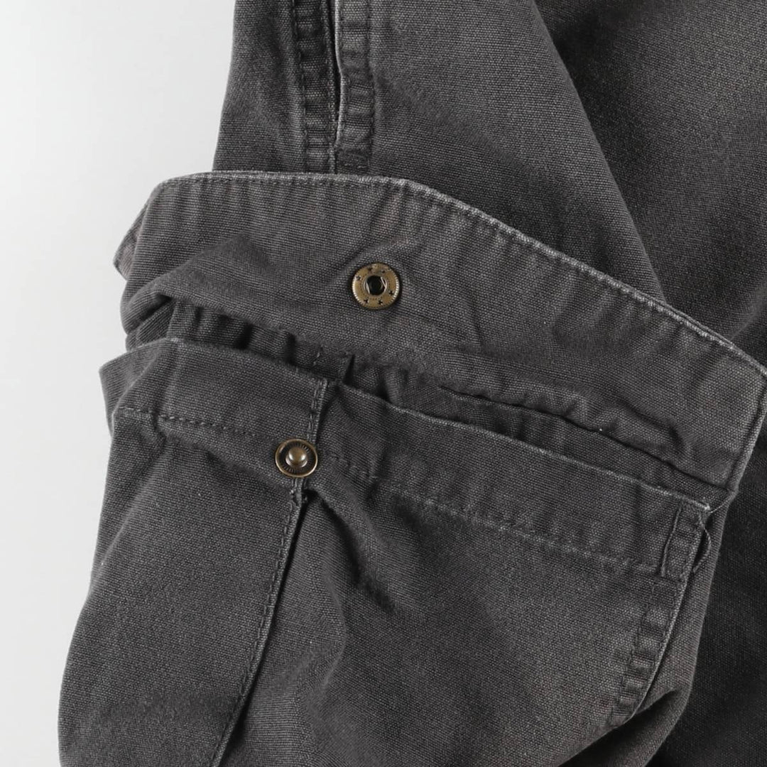 CHAPS Cargo Shorts, Half Pants with Cargo Pockets, Men's Size W34 (approx.) cotton Charcoal Vintage Second Hand
