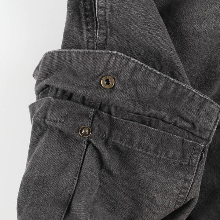 CHAPS Cargo Shorts, Half Pants with Cargo Pockets, Men's Size W34 (approx.) cotton Charcoal Vintage Second Hand