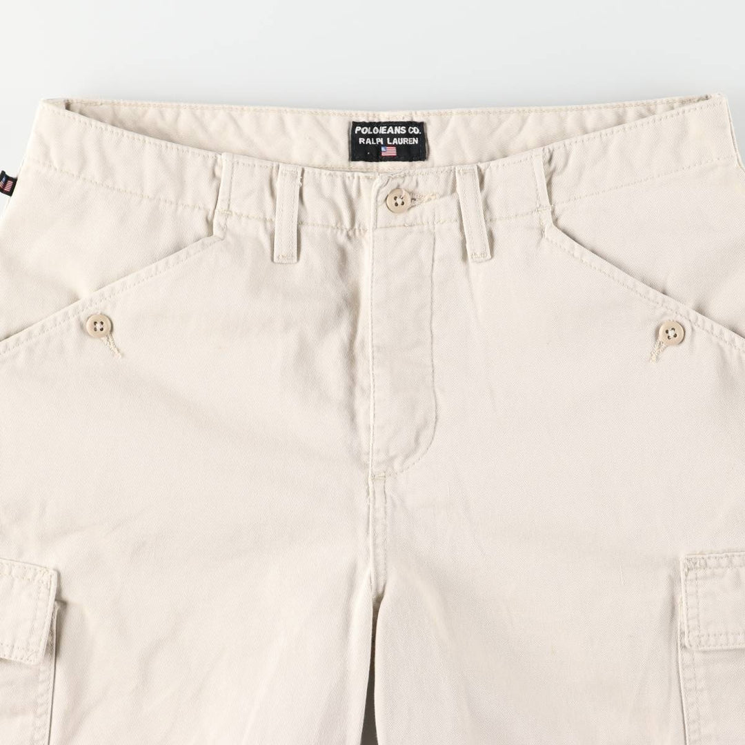 Ralph Lauren POLO JEANS COMPANY cargo shorts, men's size W31 (approx.). cotton Khaki type beige Vintage Second Hand