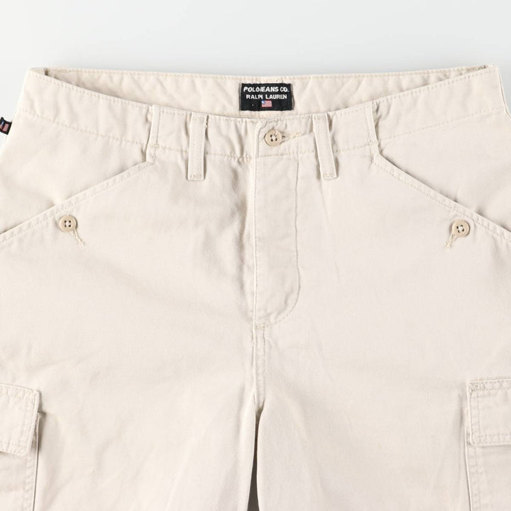 Ralph Lauren POLO JEANS COMPANY cargo shorts, men's size W31 (approx.). cotton Khaki type beige Vintage Second Hand