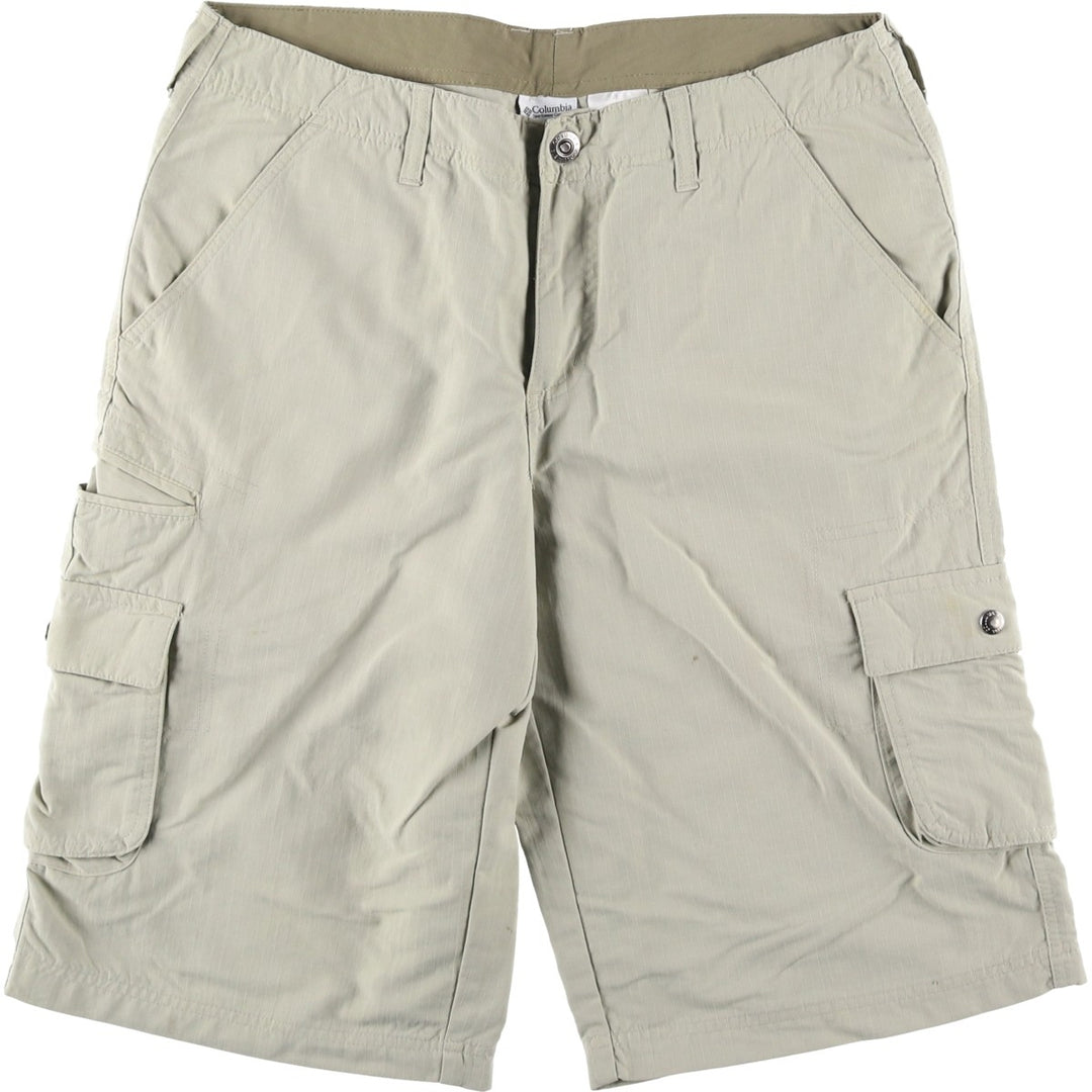 Columbia ripstop nylon shorts, cargo pants, men's size W35 (approx.) Nylon Beige type Vintage Second Hand