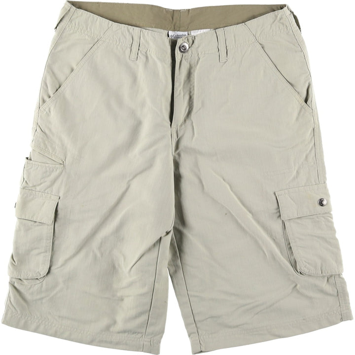 Columbia ripstop nylon shorts, cargo pants, men's size W35 (approx.) Nylon Beige type Vintage Second Hand