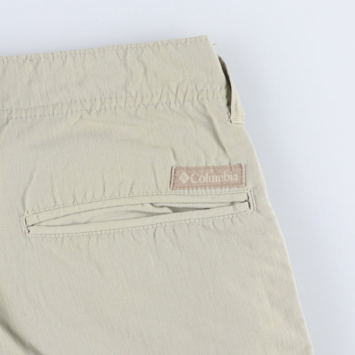 Columbia ripstop nylon shorts, cargo pants, men's size W35 (approx.) Nylon Beige type Vintage Second Hand