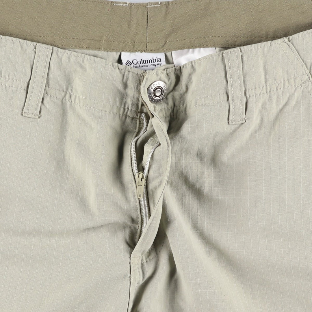 Columbia ripstop nylon shorts, cargo pants, men's size W35 (approx.) Nylon Beige type Vintage Second Hand