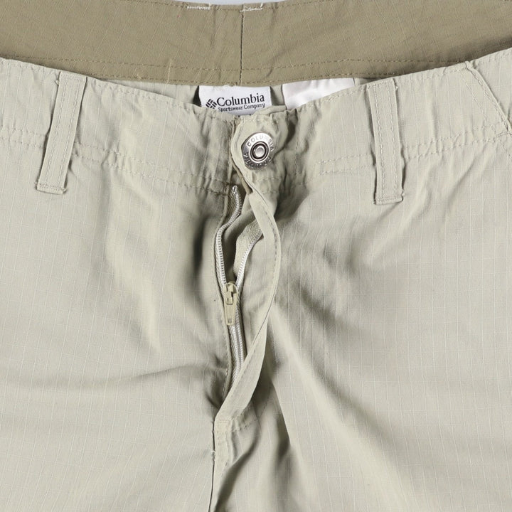 Columbia ripstop nylon shorts, cargo pants, men's size W35 (approx.) Nylon Beige type Vintage Second Hand
