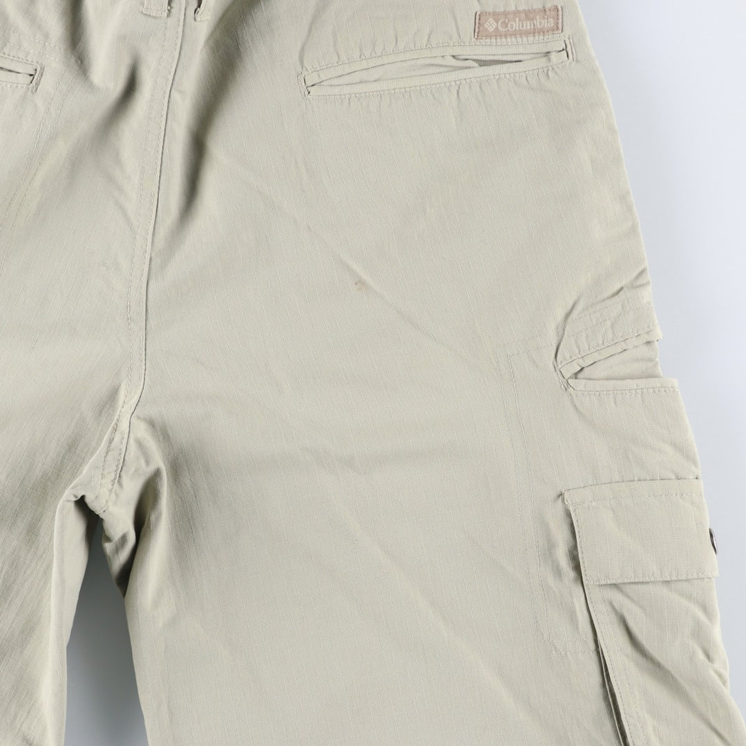 Columbia ripstop nylon shorts, cargo pants, men's size W35 (approx.) Nylon Beige type Vintage Second Hand