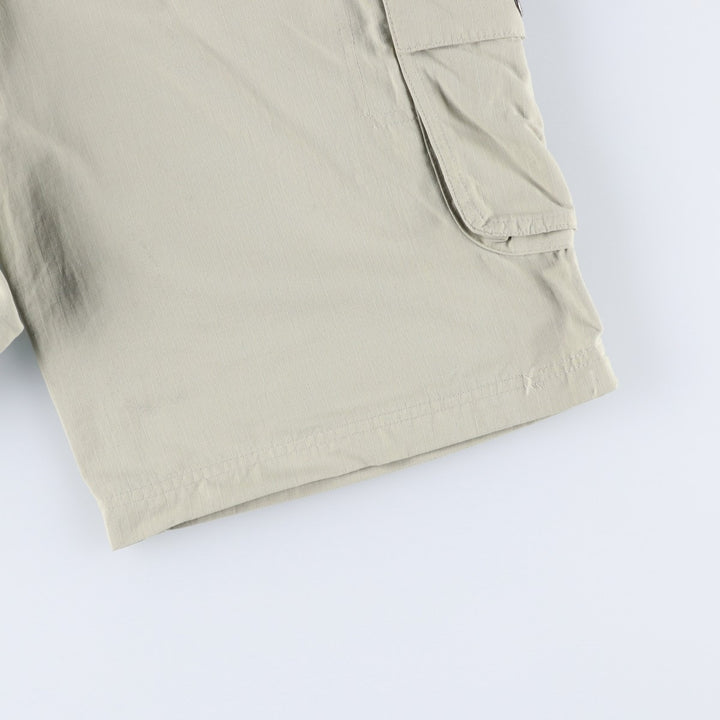 Columbia ripstop nylon shorts, cargo pants, men's size W35 (approx.) Nylon Beige type Vintage Second Hand