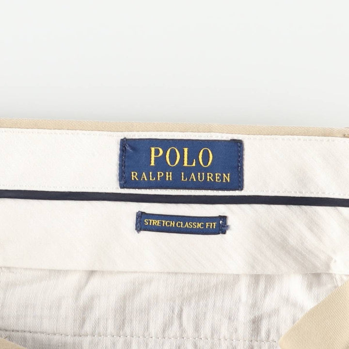 Ralph Lauren POLO RALPH LAUREN STRETCH CLASSIC FIT Chino Shorts (Men's W36 equivalent) cotton Beige type Vintage Second Hand