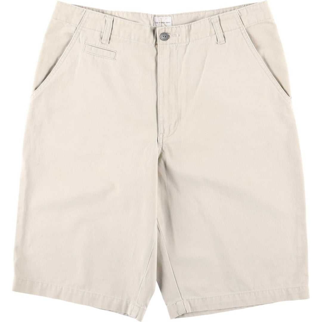 90s-00'S Calvin Klein Jeans Chino Shorts, Men's W36 (approx.), Vintage cotton Beige type Vintage Second Hand