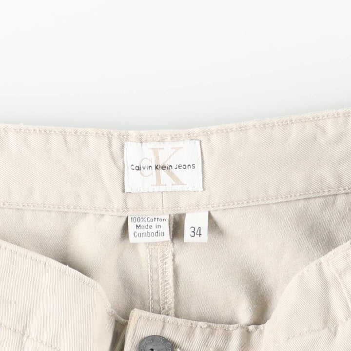 90s-00'S Calvin Klein Jeans Chino Shorts, Men's W36 (approx.), Vintage cotton Beige type Vintage Second Hand