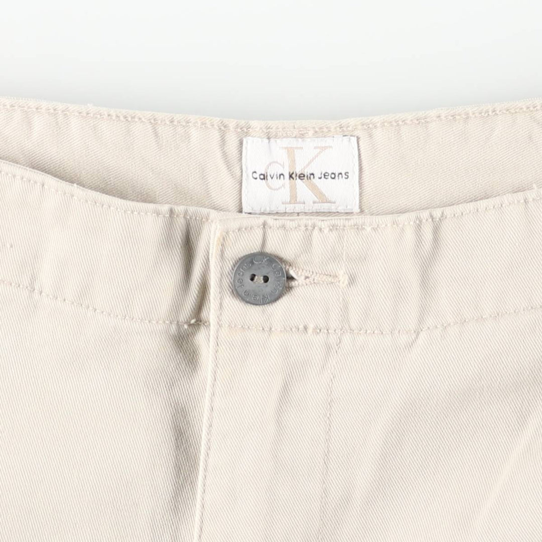 90s-00'S Calvin Klein Jeans Chino Shorts, Men's W36 (approx.), Vintage cotton Beige type Vintage Second Hand