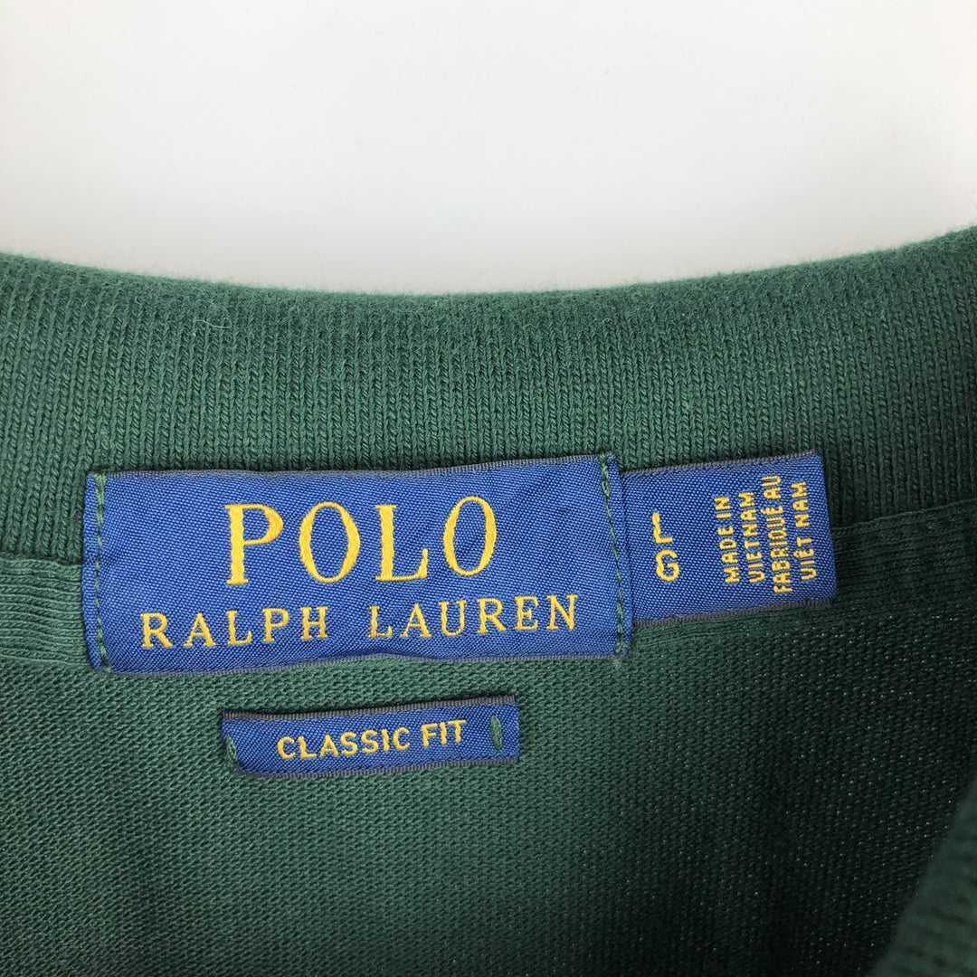 Ralph Lauren POLO RALPH LAUREN CLASSIC FIT short sleeve polo shirt for men size L cotton Green type dark green Vintage Second Hand