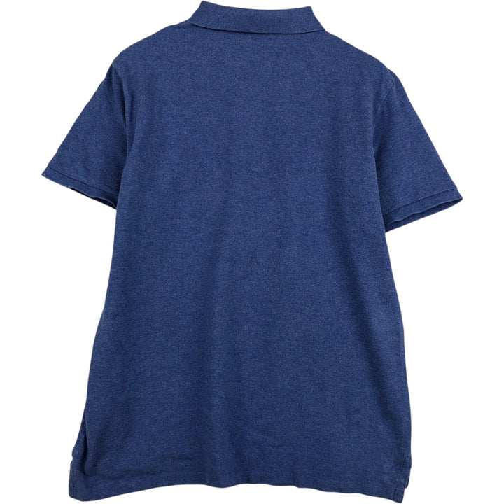 Ralph Lauren POLO RALPH LAUREN CUSTOM SLIM FIT short sleeve polo shirt, men's size L cotton blue type Vintage Second Hand