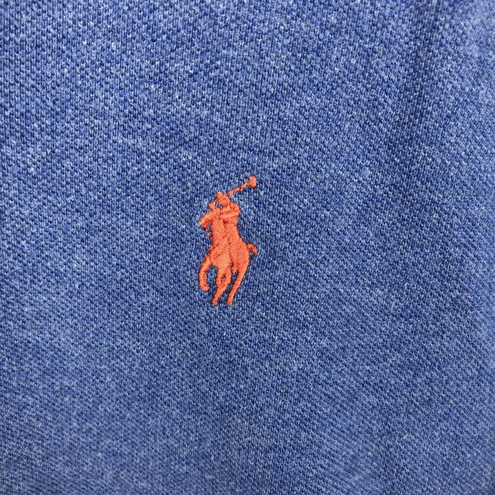 Ralph Lauren POLO RALPH LAUREN CUSTOM SLIM FIT short sleeve polo shirt, men's size L cotton blue type Vintage Second Hand