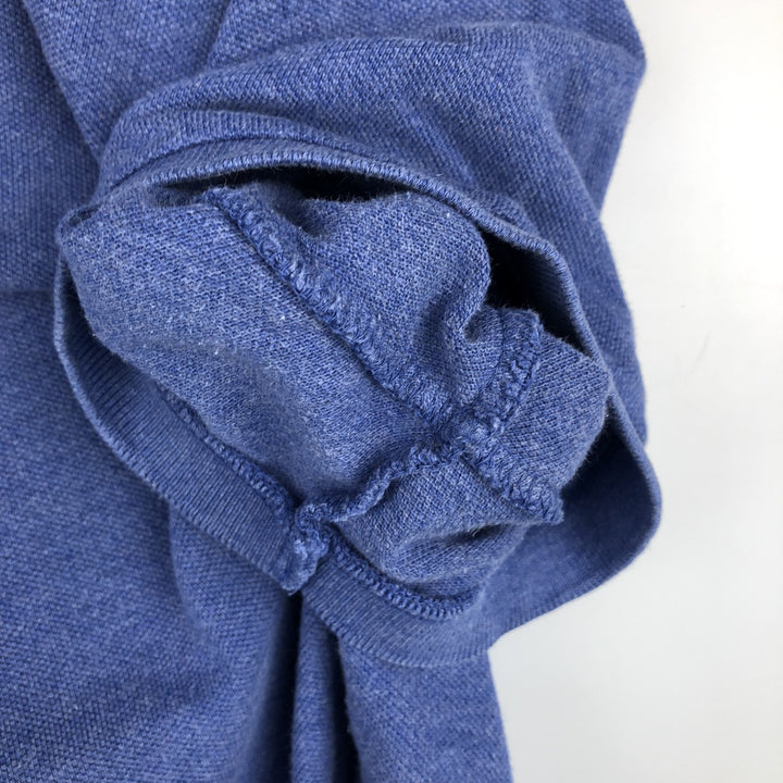 Ralph Lauren POLO RALPH LAUREN CUSTOM SLIM FIT short sleeve polo shirt, men's size L cotton blue type Vintage Second Hand