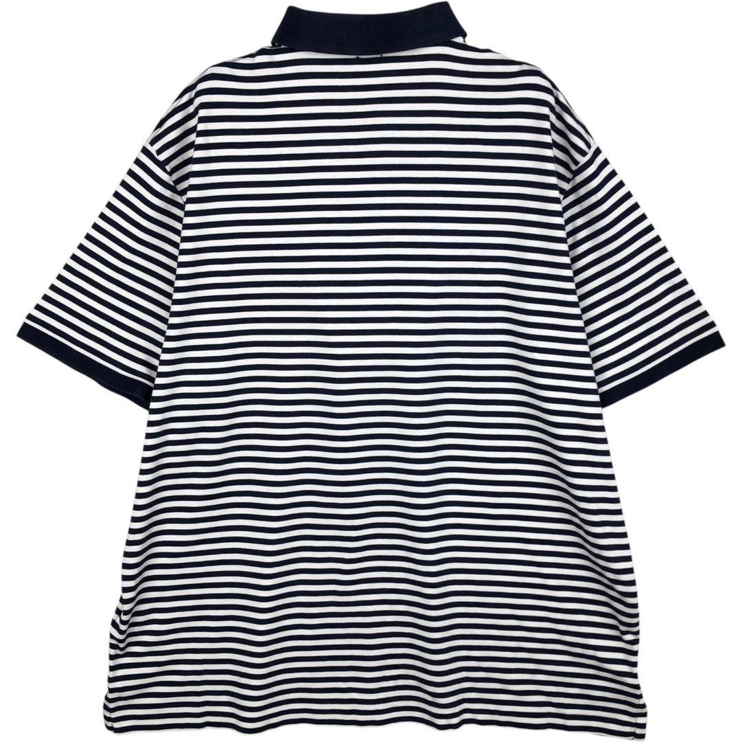 Ralph Lauren POLO RALPH LAUREN Short Sleeve Striped Polo Shirt Men's XL cotton navy blue type Vintage Second Hand