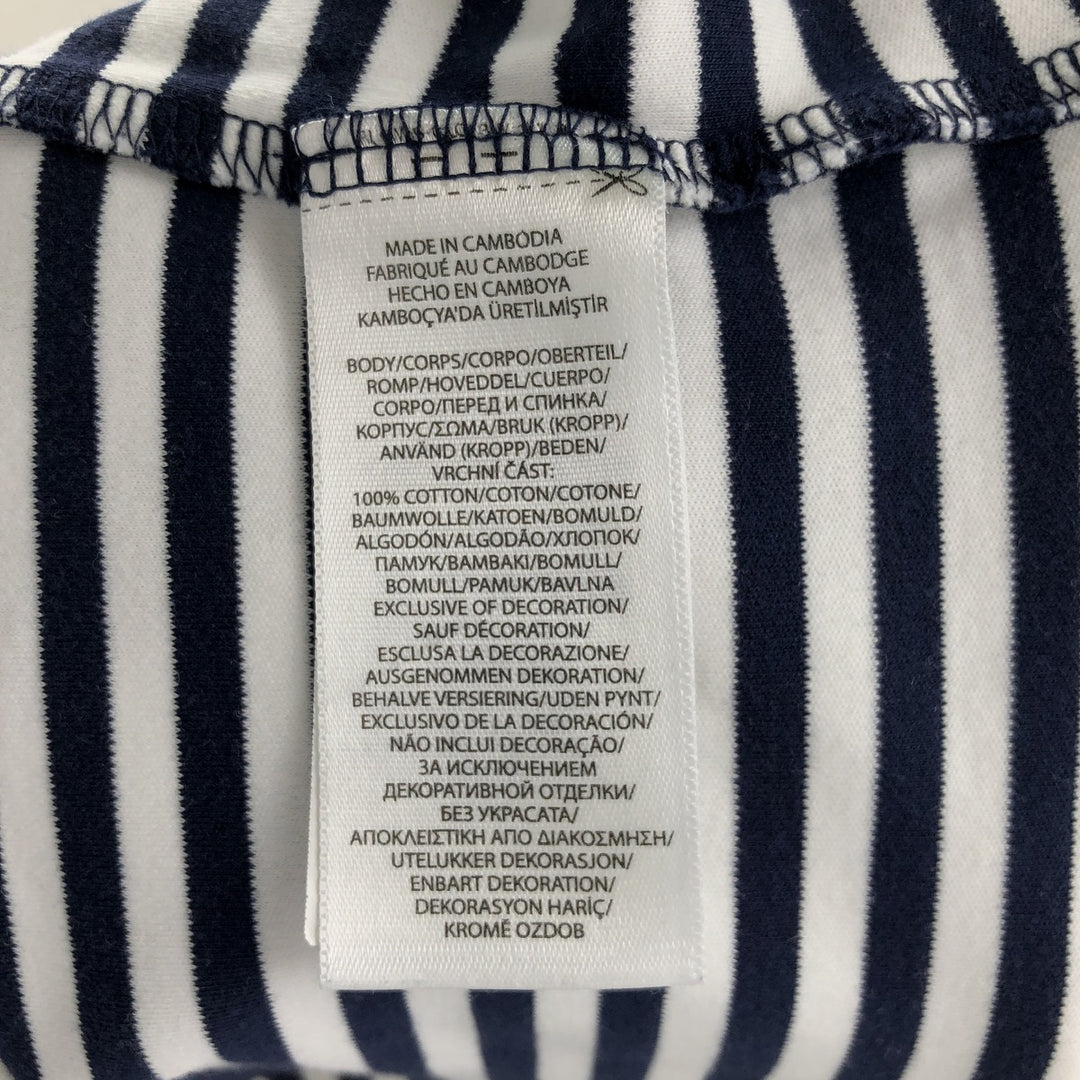Ralph Lauren POLO RALPH LAUREN Short Sleeve Striped Polo Shirt Men's XL cotton navy blue type Vintage Second Hand