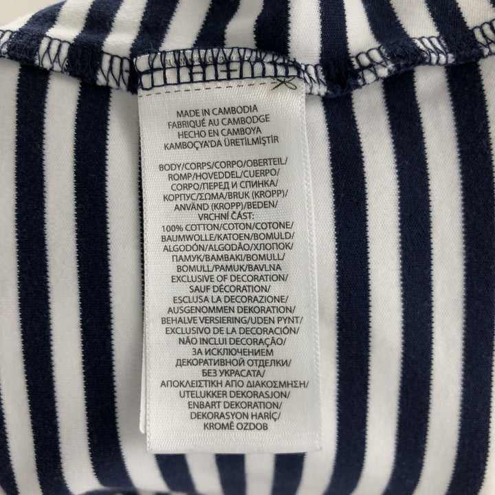Ralph Lauren POLO RALPH LAUREN Short Sleeve Striped Polo Shirt Men's XL cotton navy blue type Vintage Second Hand