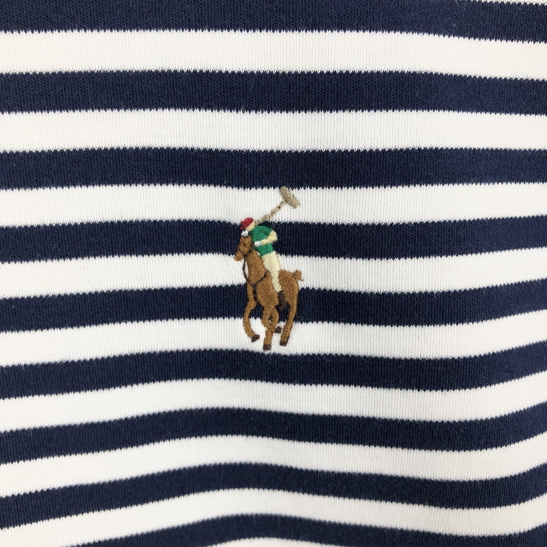 Ralph Lauren POLO RALPH LAUREN Short Sleeve Striped Polo Shirt Men's XL cotton navy blue type Vintage Second Hand