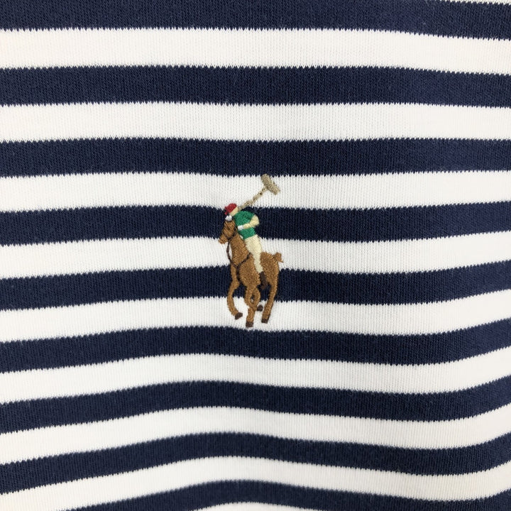 Ralph Lauren POLO RALPH LAUREN Short Sleeve Striped Polo Shirt Men's XL cotton navy blue type Vintage Second Hand