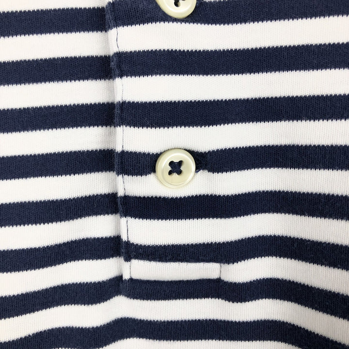Ralph Lauren POLO RALPH LAUREN Short Sleeve Striped Polo Shirt Men's XL cotton navy blue type Vintage Second Hand