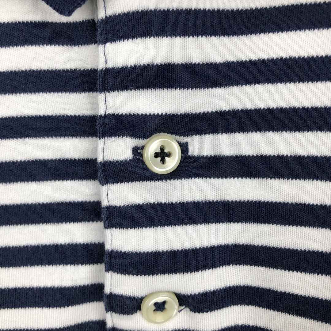 Ralph Lauren POLO RALPH LAUREN Short Sleeve Striped Polo Shirt Men's XL cotton navy blue type Vintage Second Hand