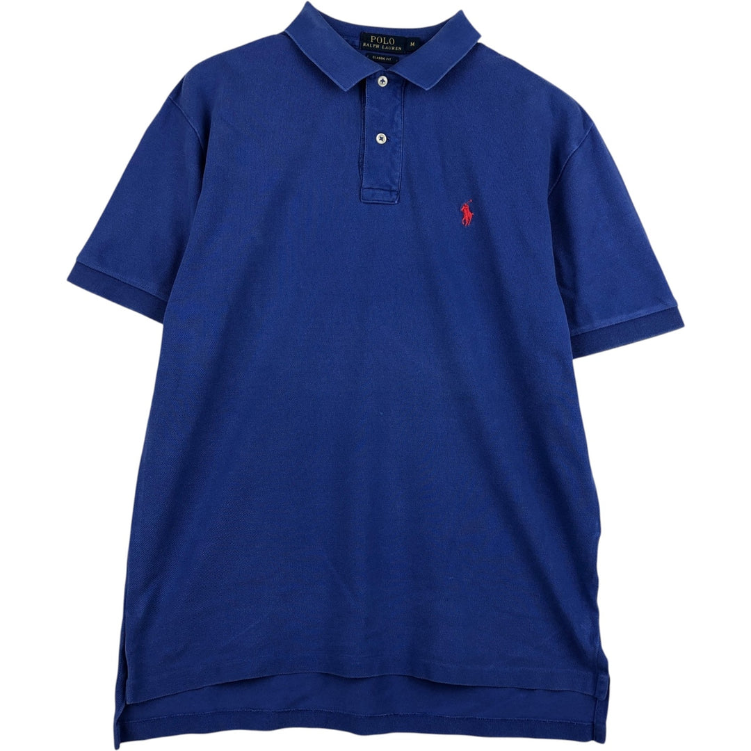 Ralph Lauren POLO RALPH LAUREN CLASSIC FIT short sleeve polo shirt, men's size M cotton blue type Vintage Second Hand