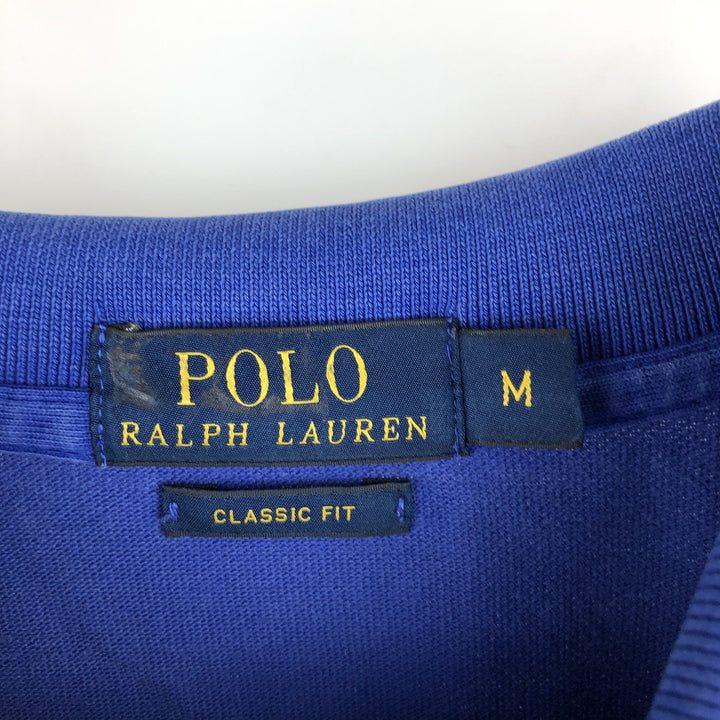 Ralph Lauren POLO RALPH LAUREN CLASSIC FIT short sleeve polo shirt, men's size M cotton blue type Vintage Second Hand