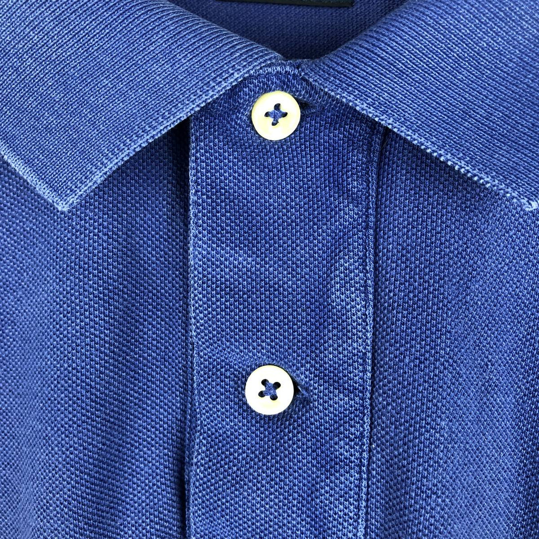 Ralph Lauren POLO RALPH LAUREN CLASSIC FIT short sleeve polo shirt, men's size M cotton blue type Vintage Second Hand