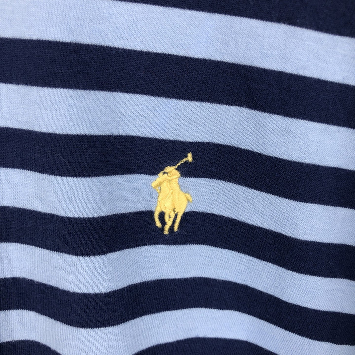 Ralph Lauren POLO RALPH LAUREN CLASSIC FIT short sleeve striped polo shirt men's XL equivalent cotton Blue type light blue Vintage Second Hand