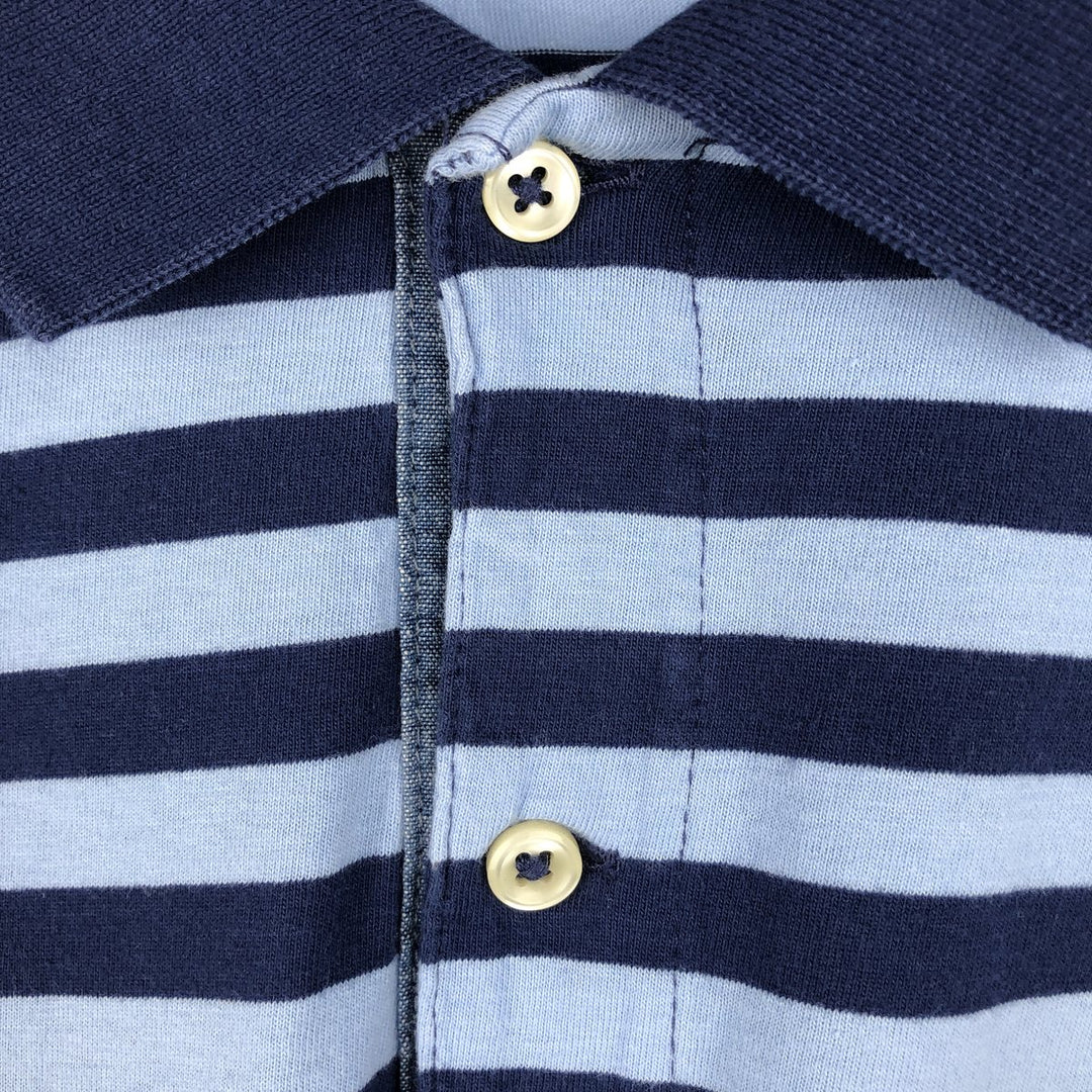 Ralph Lauren POLO RALPH LAUREN CLASSIC FIT short sleeve striped polo shirt men's XL equivalent cotton Blue type light blue Vintage Second Hand