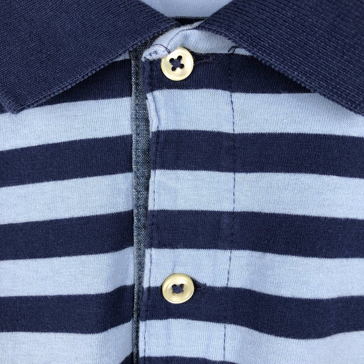 Ralph Lauren POLO RALPH LAUREN CLASSIC FIT short sleeve striped polo shirt men's XL equivalent cotton Blue type light blue Vintage Second Hand