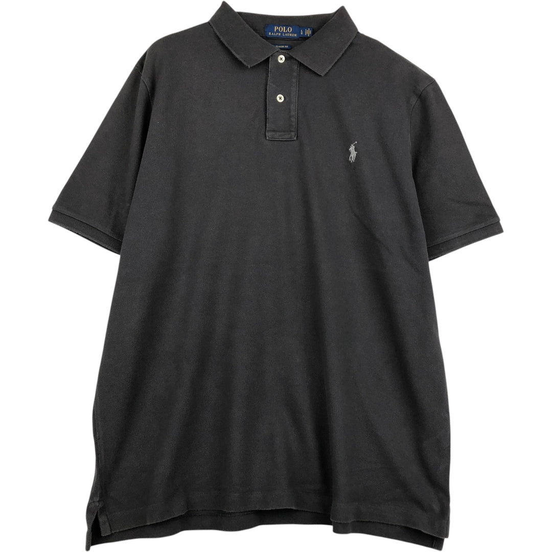Ralph Lauren POLO RALPH LAUREN CLASSIC FIT short sleeve polo shirt for men size L cotton Charcoal Vintage Second Hand