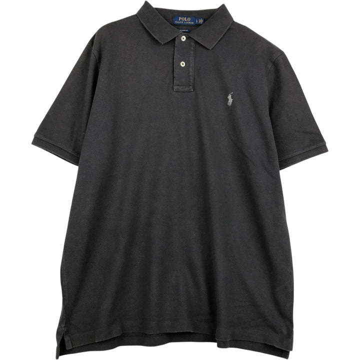 Ralph Lauren POLO RALPH LAUREN CLASSIC FIT short sleeve polo shirt for men size L cotton Charcoal Vintage Second Hand