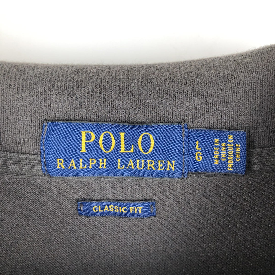 Ralph Lauren POLO RALPH LAUREN CLASSIC FIT short sleeve polo shirt for men size L cotton Charcoal Vintage Second Hand