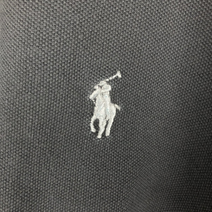 Ralph Lauren POLO RALPH LAUREN SLIM FIT short sleeve polo shirt, men's size M cotton Charcoal Vintage Second Hand