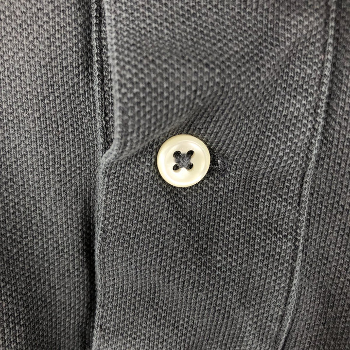 Ralph Lauren POLO RALPH LAUREN SLIM FIT short sleeve polo shirt, men's size M cotton Charcoal Vintage Second Hand