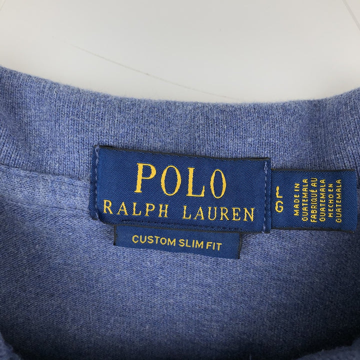 Ralph Lauren POLO RALPH LAUREN CUSTOM SLIM FIT short sleeve polo shirt, men's size L cotton Blue type light blue Vintage Second Hand