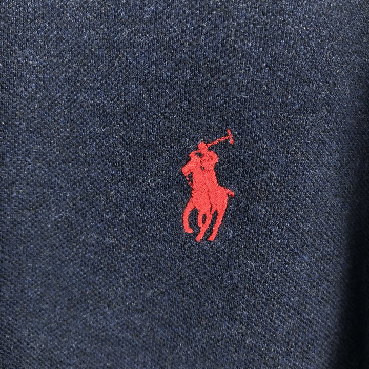 Ralph Lauren POLO RALPH LAUREN CUSTOM SLIM FIT short sleeve polo shirt men's XL equivalent cotton navy blue type Vintage Second Hand