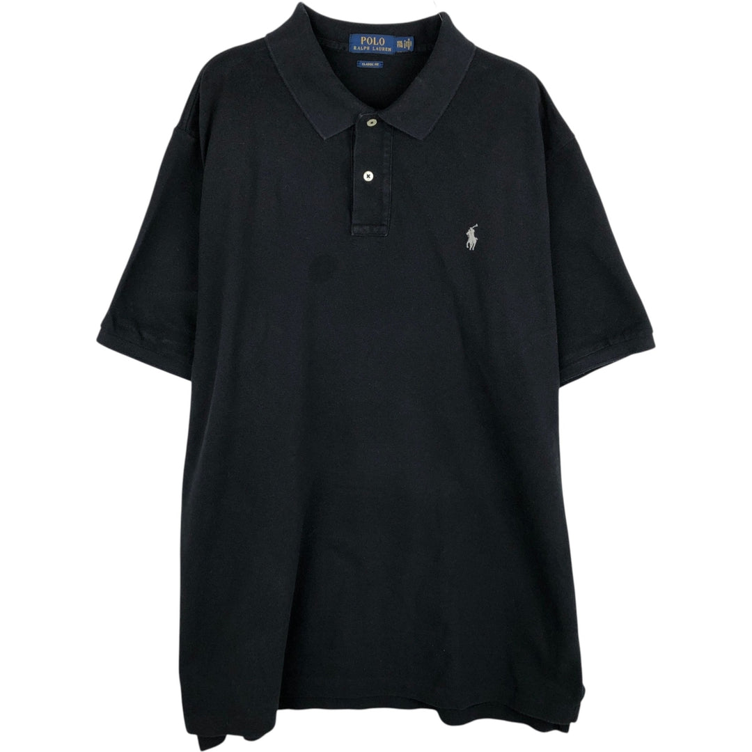 Ralph Lauren POLO RALPH LAUREN CLASSIC FIT short sleeve polo shirt men's XXL equivalent cotton black type Vintage Second Hand