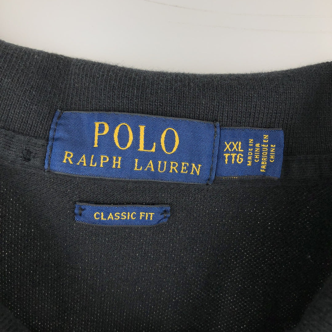 Ralph Lauren POLO RALPH LAUREN CLASSIC FIT short sleeve polo shirt men's XXL equivalent cotton black type Vintage Second Hand