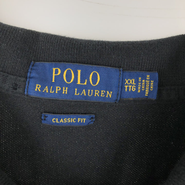 Ralph Lauren POLO RALPH LAUREN CLASSIC FIT short sleeve polo shirt men's XXL equivalent cotton black type Vintage Second Hand