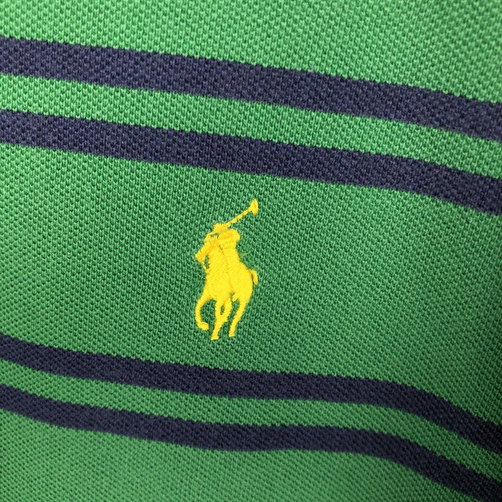 Ralph Lauren POLO RALPH LAUREN Short Sleeve Striped Polo Shirt Men's XL cotton green type Vintage Second Hand