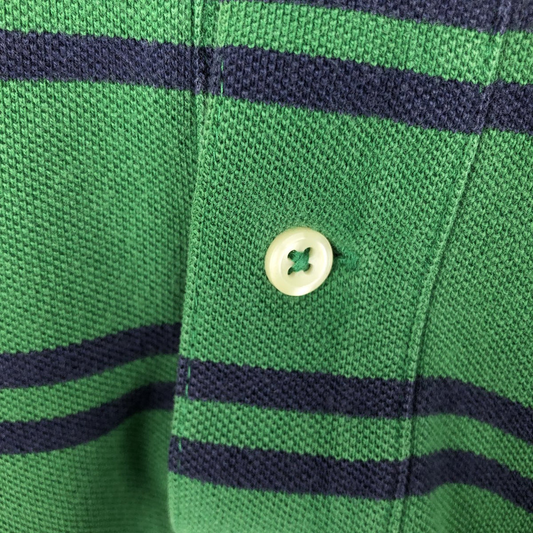 Ralph Lauren POLO RALPH LAUREN Short Sleeve Striped Polo Shirt Men's XL cotton green type Vintage Second Hand