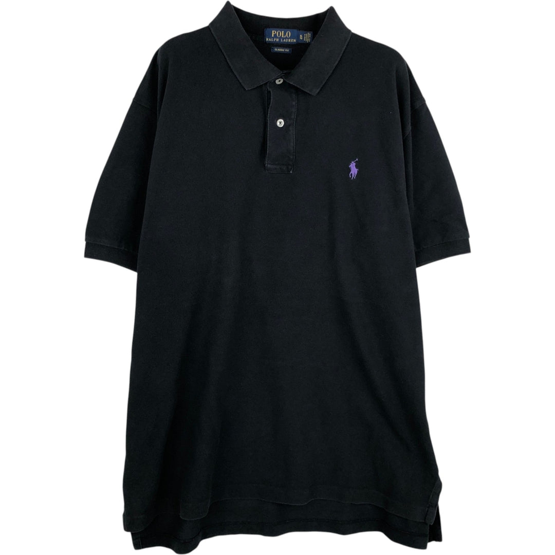 Ralph Lauren POLO RALPH LAUREN CLASSIC FIT Short-Sleeve Polo Shirt, Men's Size XL (Equivalent), Regular Collar cotton black type Vintage Second Hand