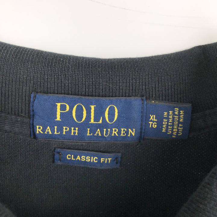 Ralph Lauren POLO RALPH LAUREN CLASSIC FIT Short-Sleeve Polo Shirt, Men's Size XL (Equivalent), Regular Collar cotton black type Vintage Second Hand