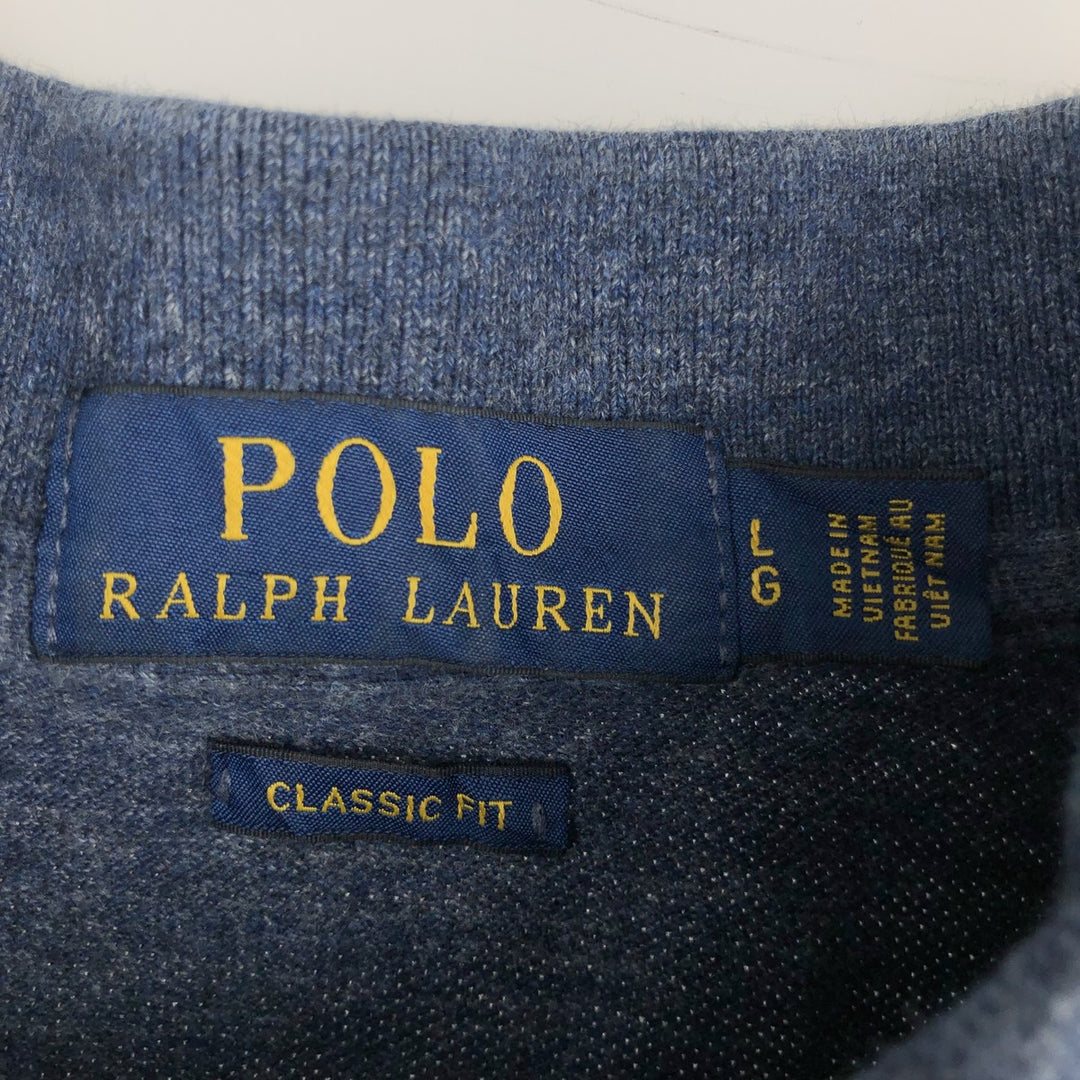 Ralph Lauren POLO RALPH LAUREN CLASSIC FIT short sleeve polo shirt for men size L cotton blue type Vintage Second Hand
